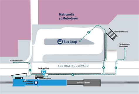 Map Of Temporary Layout For Metrotown SkyTrain Station TransLink 