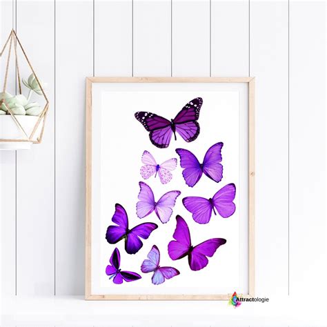 Printable Purple Butterfly Wall Art Print Realistic Etsy Canada In
