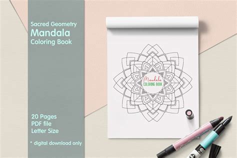 Sacred geometry coloring page, merkaba | sacred geometry Sacred Geometry Mandala Coloring Book PDF 20 Pages 8.5 " x ...