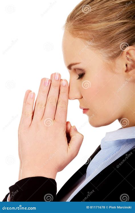 Young Worried Business Woman Thinking About Something Stock Photo