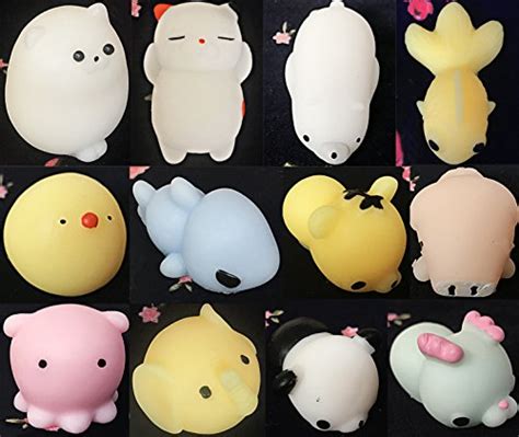 Mochi Squishies Cute Alled 12 Pcs Mini Squeeze Toys Soft Stretchy Cute