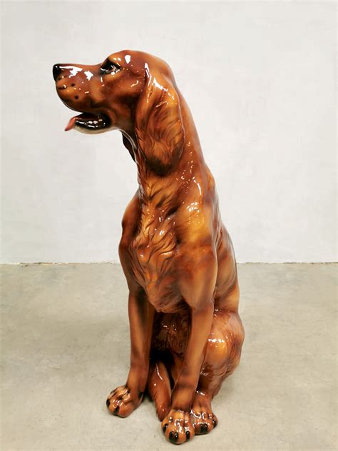 A friend introduced us to the setter way. Vintage ceramic dog Irish setter statue keramiek hond ...