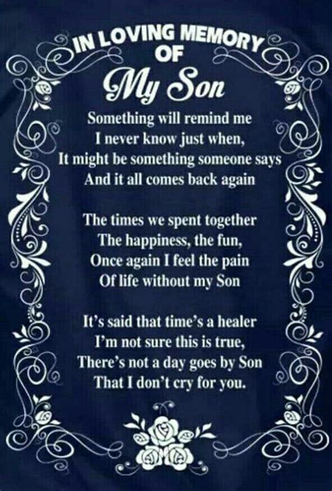 ~in Loving Memory Of My Son~ Missing My Son Grief Quotes Grief