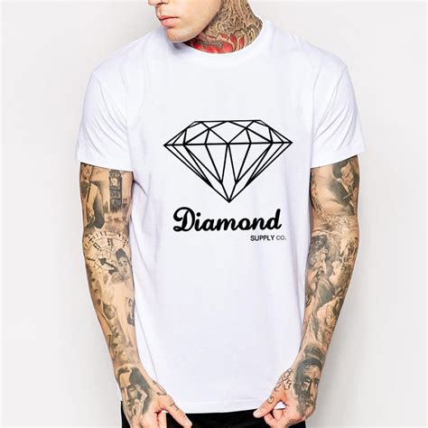 Euro Size Diamond Supply Co T Shirts Men Diamond Supply Tshirt Cotton T