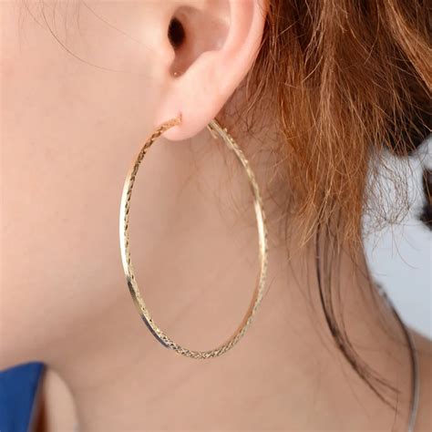 New Alloy Round Big Large Hoop Earring Gold Drop Earing Earrings For Women Statement Jewelry