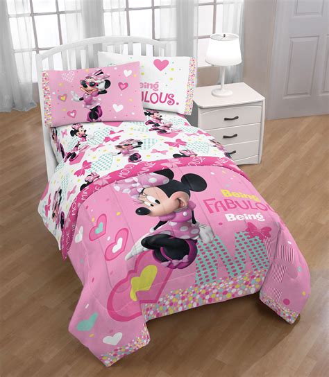 Disney Minnie Mouse Pink And White Kids Bed Sheet Set