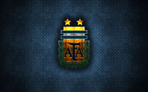 Download Wallpapers Argentina National Football Team 4k Metal Logo