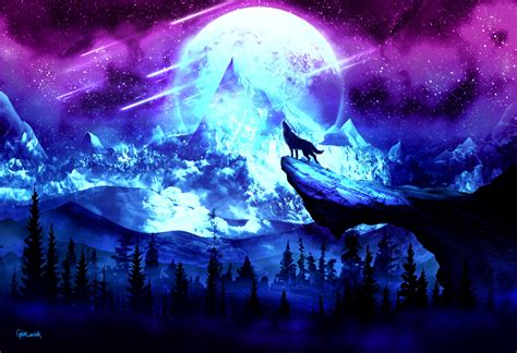 Related wallpapers from anime wolf. Purple Wolf Wallpapers - Wallpaper Cave