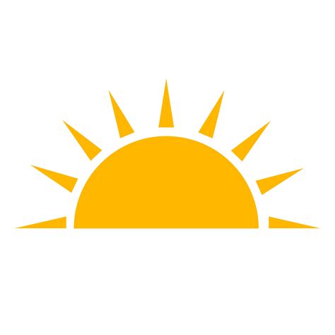 Half Sun Is Setting Icon Vector The Sunset Concept For Graphic Design