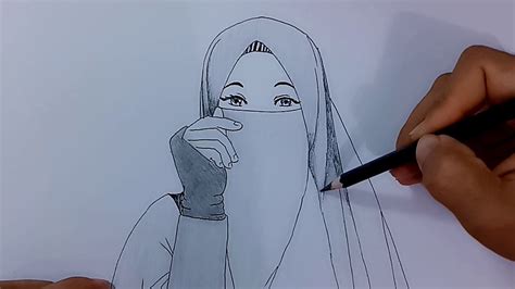 Cara Menggambar Kartun Muslimah Sketsa Gambar Orang Berhijab Yang Mudah