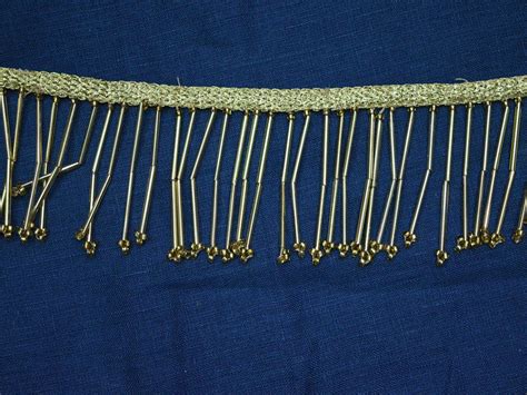 Gold Beaded Fringes Trim Decorative Trim By The Yard Indian Etsy
