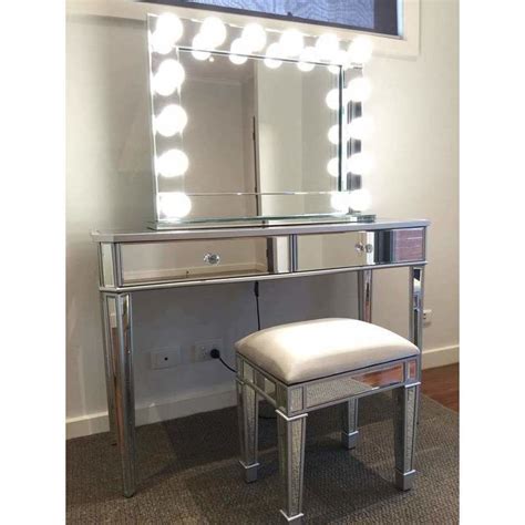 This table has a mirror used to adorn and observe self performances. Mirrored 2 Drawers Makeup Vanity Dressing Table | Buy ...