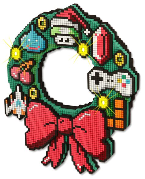 This 8 Bit Led Holiday Wreath Is Perfect For Any Gamer Pic Global