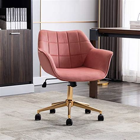 Duhome Modern Home Office Chair Velvet Desk Chair With Gold Metal Base