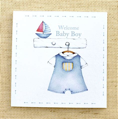Welcome Baby Boy Card Cute New Baby Card Custom Baby Card