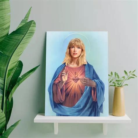 Cuadro Taylor Swift Saint Virgen Canvas Grueso Colores Vivos