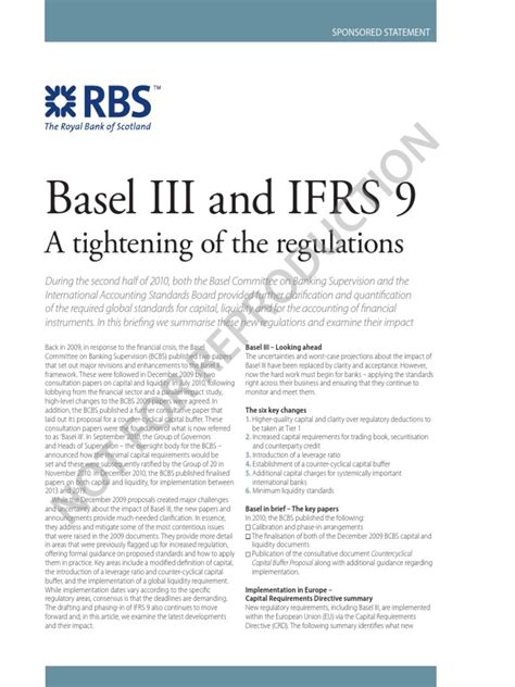 Basel Ii And Ifrs 9 Principles Pdf International Financial