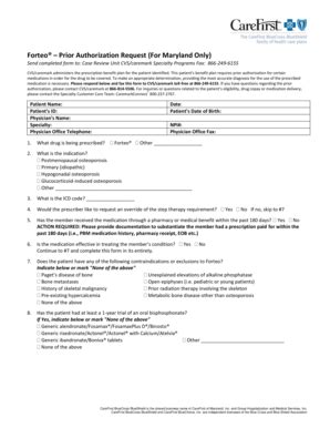 Fillable Online Prior Authorization Request - Forteo. Prior Authorization Request - Forteo Fax ...