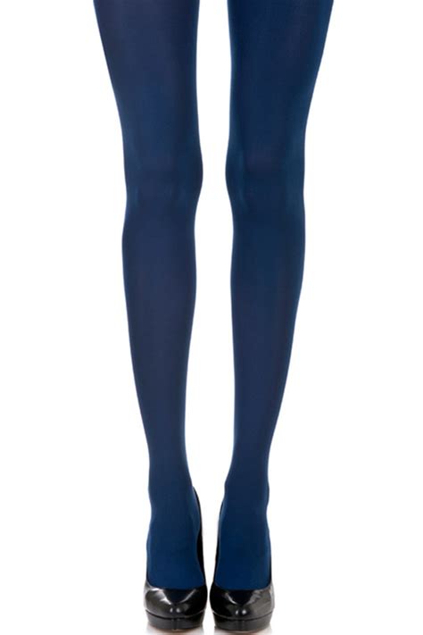 Fashion Blue Tights Solid Tights Trendylegs