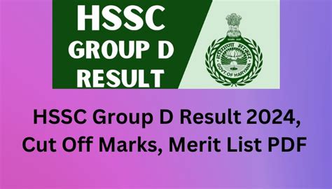 Hssc Group D Result 2024 Cut Off Marks Merit List Pdf