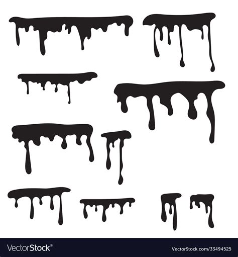 Black Isolated Silhouette Dripping Royalty Free Vector Image