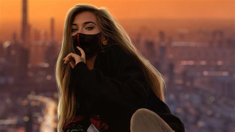 Girl Mask City Outdoor 4k Wallpaperhd Artist Wallpapers4k Wallpapers