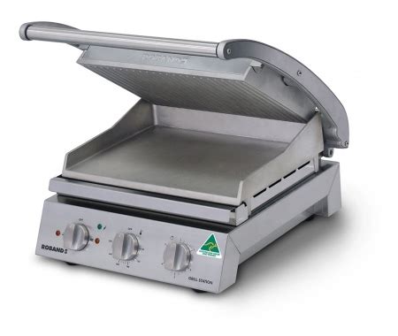 Roband Grill Station Gsa R With Ribbed Top Plate Smooth Bottom
