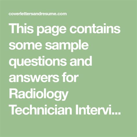 This Page Contains Some Sample Questions And Answers For Radiology