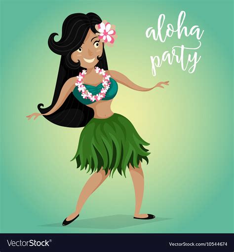 Hawaiian Hula Dancing Girl Royalty Free Vector Image