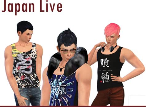 Japan Live Male Tank Tops 12 Patterns At Ccts4 Sims 4 Updates