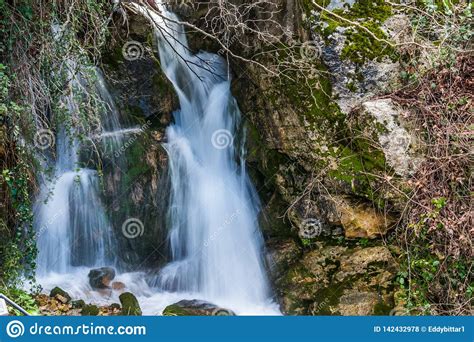 Beautiful Waterfall Flow Taken In Longtime Exposure Stock Photo Image