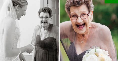 the bride invited her 89 year old grandmother to be her bridesmaids there was a very