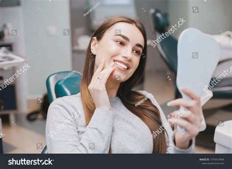 Stock Photo The Girl Smiles In Dentistry Patient Dentist Racing Model