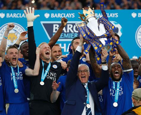 Champions Leicester Lift Premier League Trophy After Everton Win