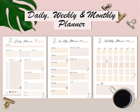 Printable Weekly Planner Aesthetic Weekly Planner Printable Etsy