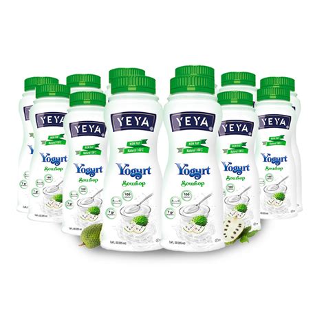 Combo Yogurt pasteurizado sin grasa 100 natural sabor guanábana Yeya