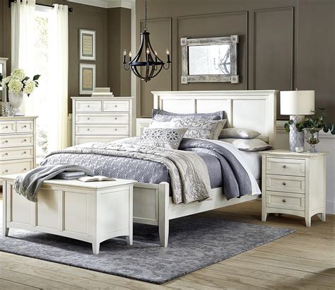 White Linen Cottage Queen Panel Bedroom Set 3pcs Nrlwt5030