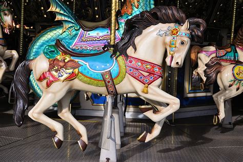 Free Photo Merry Go Round Fairs Horse Amusement Parks Carousel