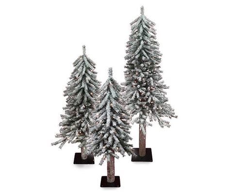 Winter Wonder Lane Flocked Alpine Pre Lit Artificial Christmas Trees 3