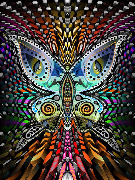 Psychedelic Butterfly Digital Art By Carl Johnson Fine Art America