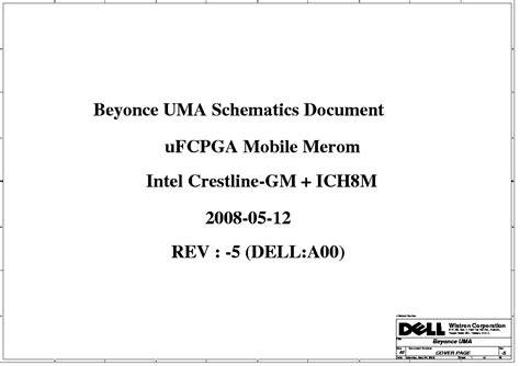 Dell Inspiron 1318 Wistron Beyonce Uma Rev 5 Sch Service Manual