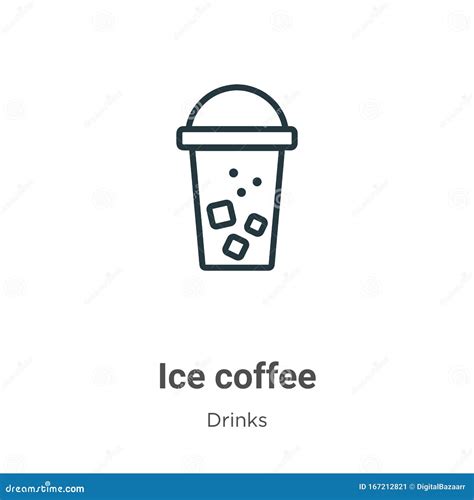 Ice Coffee Outline Vector Icon Thin Line Black Ice Coffee Icon Flat
