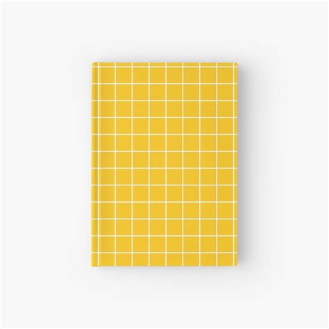 Yellow Grid Aesthetic Hardcover Journal By Trajeado14 Yellow Grid