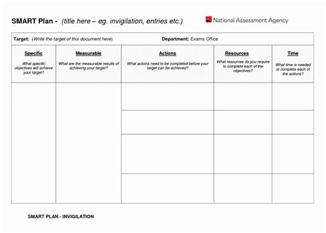 Smart Action Plan Template Word
