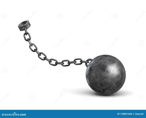 Credit Burden Concept Man Dragging Chains And Big Ball Stock Photo