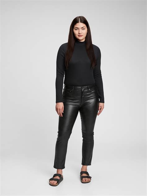 High Rise Vintage Slim Vegan Leather Pants Gap