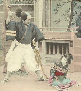 Geisha Being Hit With Bamboo Stick Torture Japan Ca