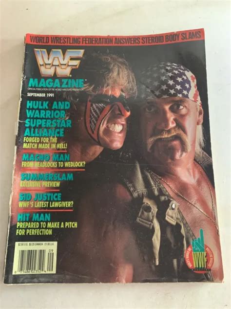 Hulk Hogan Ultimate Warrior Wwf Magazine Sept 1991 Wwe Macho Man Sid