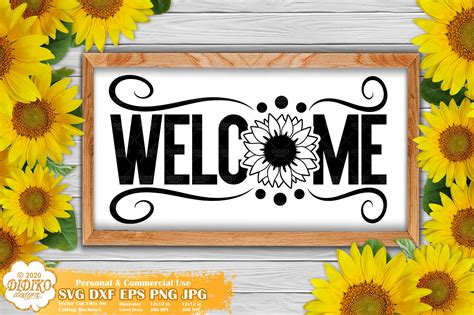 Sunflower Welcome Sign SVG, Summer Sign Svg Cricut | DIDIKO designs