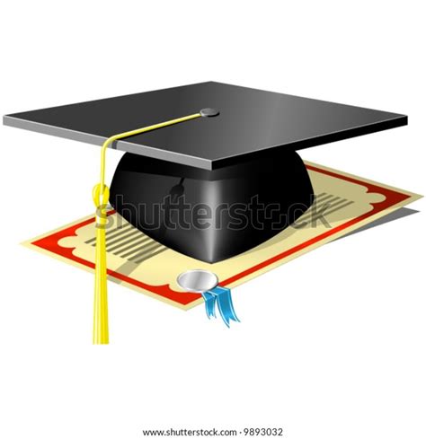 Graduation Mortar Board Diploma Seal Ribbon Stock Vector Royalty Free